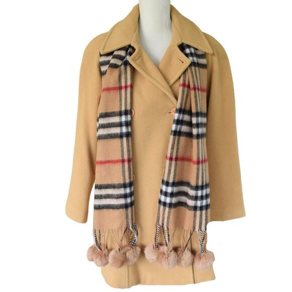 SANDRO Classic 100% Wool Mid Length Pea Coat in Camel Tan Size 10 - Picture 3 of 10